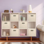 ShellKingdom Storage Bins, Foldable Fabric Storage Cubes And Cloth Storage Organizer Drawer with Metal Handle For Closet And 
