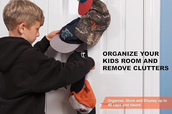 Perfect Curve Hat Organizer Cap Rack FAV | Hat Racks | Hold up to 20 caps | Over Door Organizer for Baseball Hat | Fitted & A