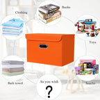 STOREONE Fabric Storage Cube Bins Foldable Organizer Container Collapsible Basket with Lids and Metal Handles, for Home, Bedr