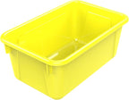 Storex Small Cubby Bins, Pack of 5, 12.2 x 7.8 x 5.1 Inches, Yellow (62410U05C)