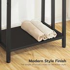 HOOBRO Free Standing Towel Rack, 3 Tier Blanket Rack, Blanket Holder for Bathroom, 16.9" L x 11" W x 31.9" H, Industrial Meta