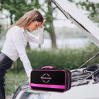 Car Emergency Kit, Pink Roadside Emergency Car Kit with Jumper Cables, Tow Rope, Safety Hammer, Pink Car Accessories for Wome