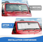 JK Windshield Sunshade, 8PCS Side Window Sun Shade Compatible with 2007-2017 Jeep Wrangler JK 4-Door
