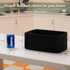 OIASKET 4 Pack Small Storage Shelf Baskets for Organizing, Mini Woven Rope Storage Bins for Towels, Cute Decorative Closet Or