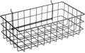 Pegboard Basket Size L, Black - Hooks to Any Peg Board - Square Style Wire Shelf Baskets - Organize Tools, Workbench, Accesso