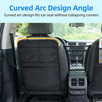 Back Seat Cover for Kids – 2 Mesh Pockets + 1 X-Large Storage Organizer, Waterproof Car Seat Back Protector for Vehicles, Protects Upholstery from Dirt, Mud & Scratches, Black (1)