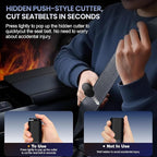 Dual-Head Car Safety Hammer, Upgraded 2-in-1 Window Breaker & Seatbelt Cutter for Traffic Accidents and Emergency Rescue, Und