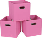 STOREONE Fabric Storage Bins Cubes Baskets Containers-(11X11X11) with Dual Handles for Shelf Closet, Nursery Home ， Bedroom O