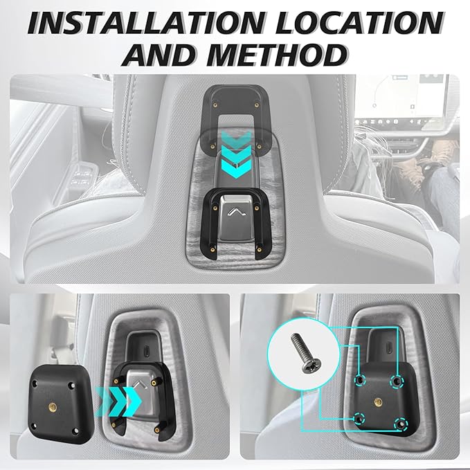 BestEvMod Seat Back Second Row Anchor 1/4 Screw Mount Phone Holder Tablet Mag Safe Compatible with 2022-2025 2026 Rivian R1T&R1S Backseat fits All Phones&Android 360° Adjustable (Phone Holder)