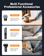 Handheld Vacuum Cordless Rechargeable 9KPA - [2H Fast Charging Dock] Portable Car Vacuum Cleaner High Power Suction with LED 