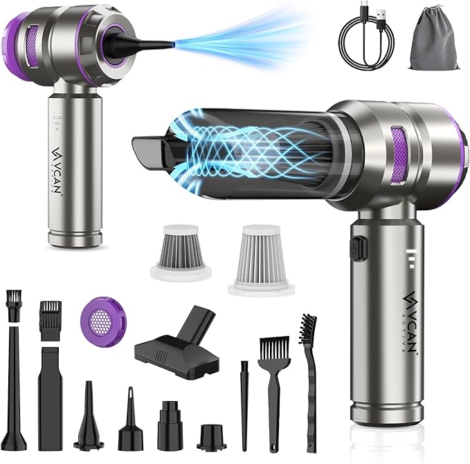 Car Vacuum Portable Cordless 18000PA High Power Mini Vacuum Cleaner Hand Vacuum Cordless Rechargeable, with with Brushless Mo