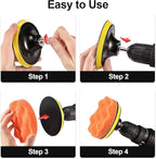 GOH DODD 4 Inch 24 Pieces Buffing Polishing Pads, Car Foam Drill Polishing Pad Kit Sponge Pads Buffer Polisher Kit Headlight 