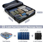 Rooftop Cargo Carrier, 22 Cubic Ft Car Roof Cargo Carrier for All Vehicles, 840D Waterproof Car Top Carrier with Anti-Slip Mat, 6 Hooks, Storage Bag,Zipper Lock for Tripping & Moving - Blue