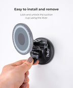 hula+ MagSafe Phone Holder Portable Mount, Reusable Stand for Shower, Mirror, Kitchen, Window, & Bathroom Compatible with MagSafe Adjustable Rotation for Content, TikTok, Movies & Music
