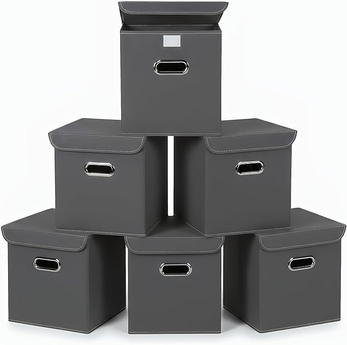Closet Organizers Fabric Storage Bins With Lids Collapsible Cube Storage Organizer Basket With Handles,Storage Boxes for Clot