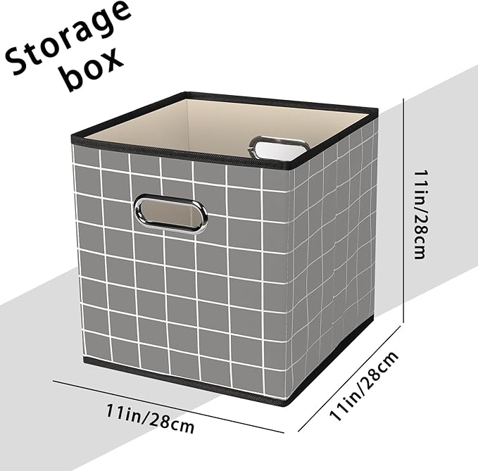 STOREONE Fabric Storage Bins Cubes Baskets Containers-(11X11X11) with Dual Handles for Shelf Closet, Nursery Home ， Bedroom O
