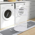 BATTOO 2 Pack White Large Collapsible Laundry Basket Foldable Mesh Pop Up Hamper with Handles for Laundry Room, Bathroom, Kid