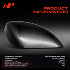 A-Premium Passenger Side Rearview Mirror Cover Cap - Compatible with Nissan Altima 2013-2018 - Smooth Black, Without Turn Signal Hole