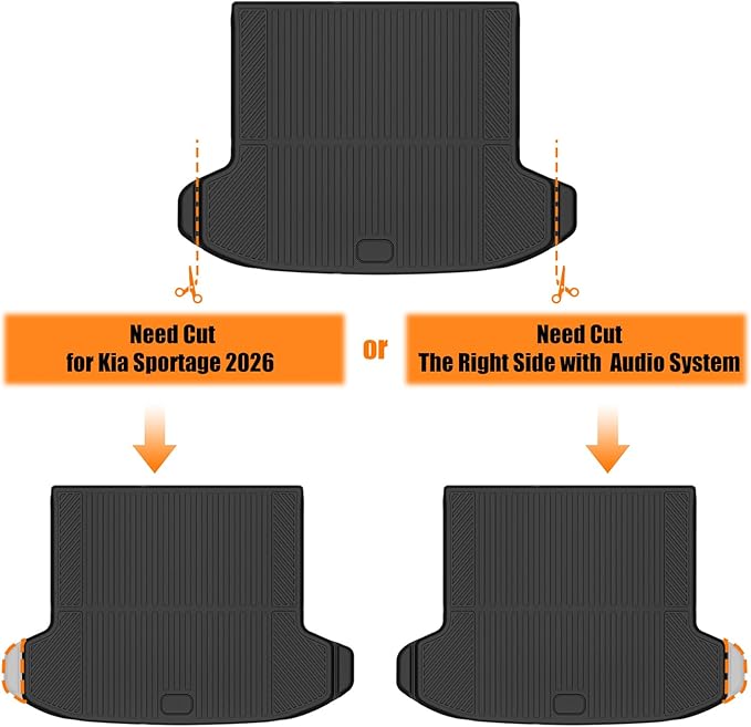 Auxko All Weather Floor Mats Cargo Mat with Backrest Mat for Kia Sportage 2026-2023 Gasoline All Season TPE Accessories Odorless Anti-Slip Floor Liners Trunk Tray with Back Seat Protector