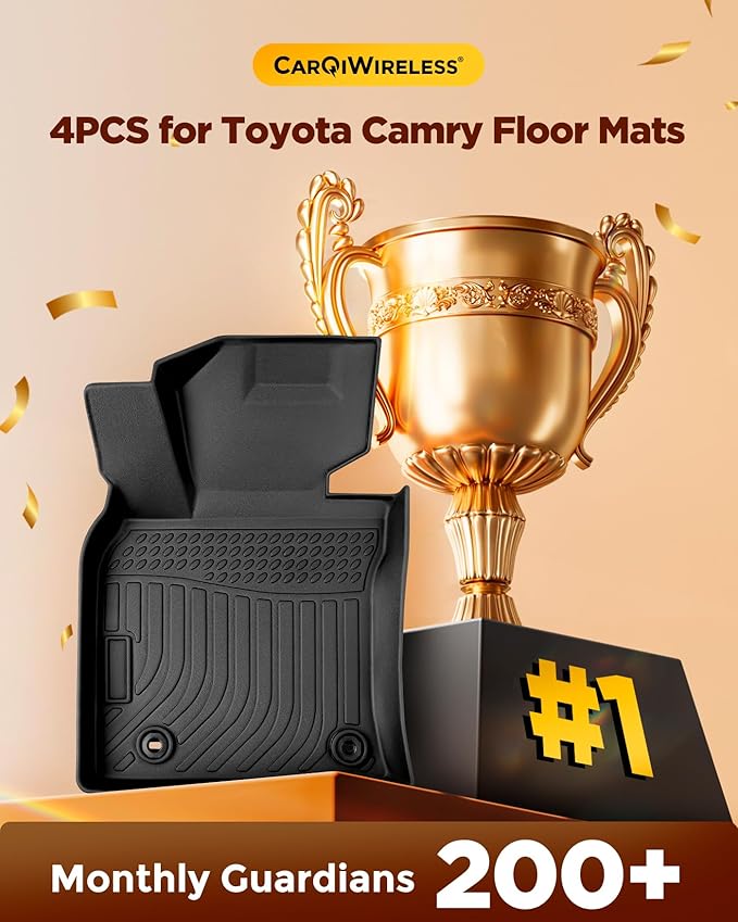 2024 2023 for Toyota Camry 8th Floor Mats, 2022 2021 2020 2019 2018 FWD, TPE All Weather Waterproof Anti-Slip Front & Rear 2nd Seat & Cargo Liner Trunk Mat(Not Fit for Hybrid or AWD), Car Accessories