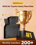 2024 2023 for Toyota Camry 8th Floor Mats, 2022 2021 2020 2019 2018 FWD, TPE All Weather Waterproof Anti-Slip Front & Rear 2nd Seat & Cargo Liner Trunk Mat(Not Fit for Hybrid or AWD), Car Accessories