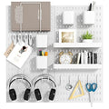 Peg Board Combination Kit, 4 Pegboards with 20 Accessories, Pegboard Wall Organizer for Office, Nursery & Home Storage, Key H