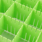 ZOENHOU 60 PCS Green Drawer Dividers, 12.6 x 2.8 Inch Adjustable Premium Plastic Drawer Divider Organizers for Makeup Drawers