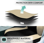 FH Group Light & Breezy Cloth Car Seat Covers, 7 Seater Three Row Set- Airbag & Split Ready -Universal for Cars Trucks and SU