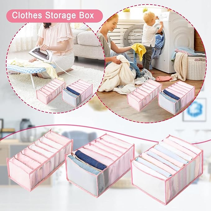 3PCS Wardrobe Clothes Organizer - Foldable Closet Drawer Organizer for Clothes, Portable Closet Organizers and Storage Bins, 