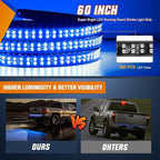 Nilight 60 Inch Truck Tailgate Strobe Light Strip Tail Emergency Bar Rear Window Warning Lamp Ultra-Bright Double Row 360 LED for Pickup Trailers Construction Vehicles Car SUV, Blue