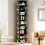 SpaceAid 9 Tier Rotating Shoe Rack Tower, Spinning Shoe Display Lazy Susan, Revolving 360 Shoe Rack Storage Round Carousel, V