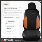 Coverado Seat Covers for Car, Leather Automotive Car Seat Covers 5 Seats, Mesh Breathable Auto Seat Protectors, Brown Seat Co