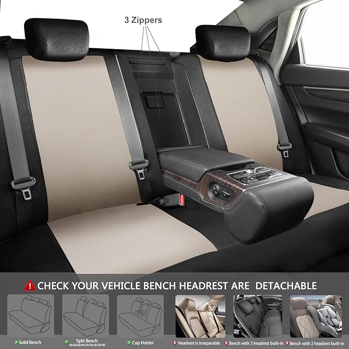 CAR PASS Line Rider Sporty Cloth 11PCS Universal Fit Car Seat Cover -100% Breathable with 5mm Composite Sponge Inside,Airbag 
