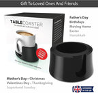 HIT PRODUCTS TableCoaster - Original Anti-Spill Table and Desk Cup Holder, Jet Black - RV and Boat Drink Holder, A Tip-Proof 