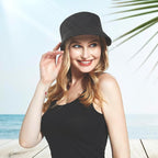 Sun Visor Hat for Women, Wide Brim Straw Summer UV Protection Hat, Foldable Roll-up Packable Beach Cap