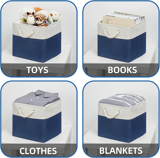Temary Storage Baskets for Shelves 13x13 Baskets for Gifts Empty, 4 Pack Shelf Baskets Large Storage Baskets Cube Storage Bin