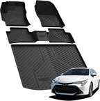 LASFIT Floor Mats & Cargo Mat for Toyota Corolla Hatchback 2019-2026, TPE All Weather Protection Rubber Car Liners Custom Fit for Corolla Hatchback Accessories 1st & 2nd Row & Trunk Mats, Black