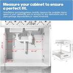 1 Pack 17IN Depth Under Sink Storage Organizer, Large 2-Tier Elegant Mesh Pull Out Shelf for Kitchen and Bathroom Cabinet Org