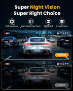 4 Channel 360° Dash Cam Front Rear Inside & Left Right,4K+1080P*3 FHD Car Camera,5GHz WiFi & App Control,8 IR Lamps Night Vis
