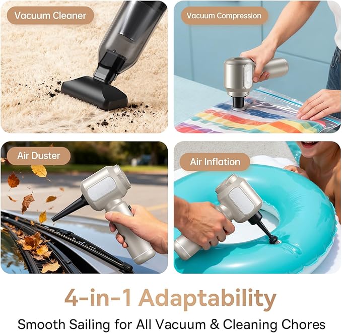REWONDER Car Vacuum Cleaner High Power, 22000Pa Vacuum Cleaner & 110000RPM Air Duster, Handheld Vacuum with 7800mAh Battery f