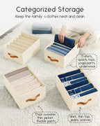 Homsorout Closet Organizers and Storage - Fabric Clothes Organizer with Handles, Foldable Jeans Organizer for Clothes, Drawer