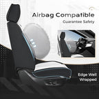 Coverado Seat Covers, Car Seat Covers Front Seats, Leather Seat Covers for Cars, Car Seat Protector Waterproof, Black Car Sea