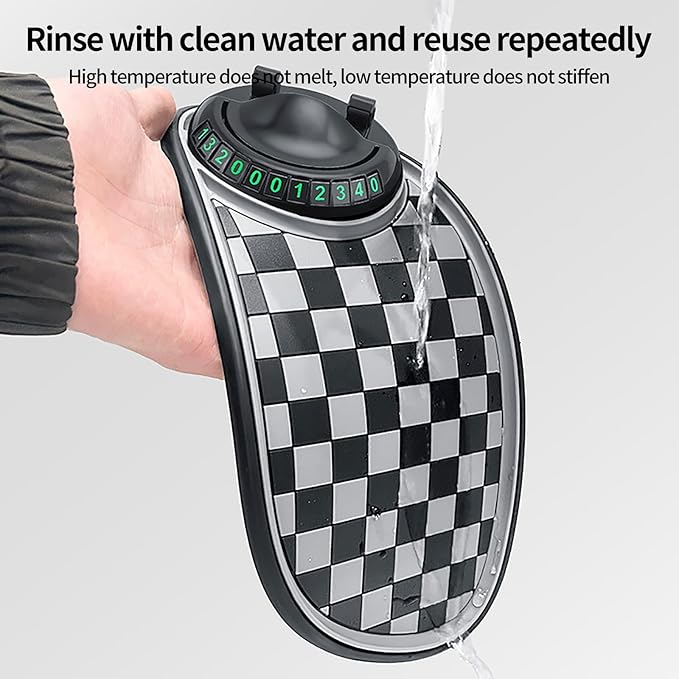 Multifunctional Car Dashboard Organizer - Anti-Slip Phone Holder with 360° Rotation, Parking Number Pad & Storage for Sunglas