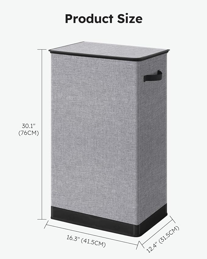 SOLEDI Laundry Hamper with Lid 100L Large & Tall Collapsible Laundry Basket, Clothes Hamper with Bag Removable Easy to Carry,