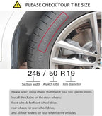 Snow Chains, Thickened and Wear-Resistant High Carbon Steel Anti Slip Tire Chain for Light Truck, Pickups, and SUVs, Qick Eas