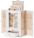 Homde Jewelry Organizer with Transparent Window Necklace Hooks Gift for Women Jewelry Box Display Case for Necklaces Rings Ea