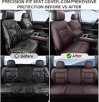 Coverado Silverado Seat Covers Full Set, Faux Leather Car Seat Covers Fit for Chevy Silverado GMC Sierra 2007-2013 & 2019-202