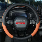LABBYWAY Car Steering Wheel Cover, Leather, Universal 15 Inch Fit, Anti-Slip & Odor-Free,Brown