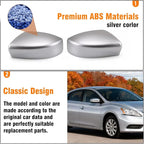 Moonlinks Compatible with Nissan Sentra 2013 2014 2015 2016 2017 2018 2019 Side Mirror Cover Replacement,Silver Left Driver & Right Passenger Side Door Rearview Side Mirror Cap Without Turn Signal