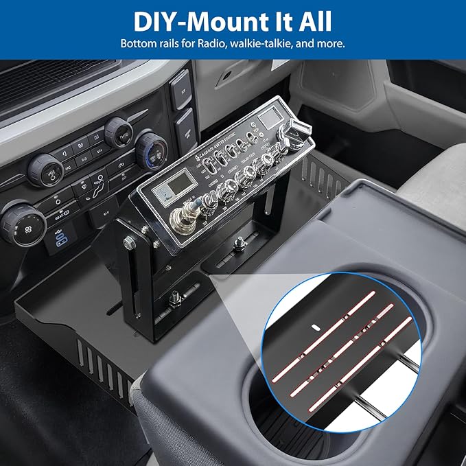 Front Center Console Organzier Headrest Tray Compatible with 2011-2025 2026 Ford F150 F250 F350 F450 F550 F650, Jump Seat Storage Container Box Armrest Table Desk Insert Accessories (Jump Seat Only)